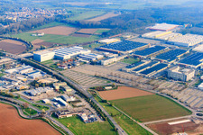 Bird's eye view of Heidelberg Printing Machines AG in the district Frauenweiler in Wiesloch in the state Baden-Wuerttemberg, Germany