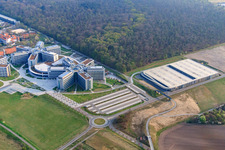 Bird's eye view of SAP Deutschland SE & Co. KG in Walldorf in the state Baden-Wuerttemberg, Germany