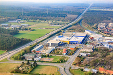 Aerial photograpy of IKEA Walldorf in Walldorf in the state Baden-Wuerttemberg, Germany