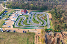 Oblique view of Kart track Walldorf in Walldorf in the state Baden-Wuerttemberg, Germany