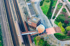 Train station Hockenheim in Hockenheim in the state Baden-Wuerttemberg, Germany