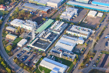 Aerial photograpy of LANDAU EAST industrial area with APL Automobil-Prüftechnik Landau GmbH in Landau in der Pfalz in the state Rhineland-Palatinate, Germany