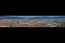 Aerial photograpy of Panorama in Neustadt an der Weinstraße in the state Rhineland-Palatinate, Germany