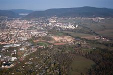 Drone recording of Neustadt an der Weinstraße in the state Rhineland-Palatinate, Germany