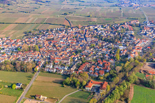 Wine town from the southeast in Deidesheim in the state Rhineland-Palatinate, Germany