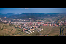 Aerial view of From the west in Bad Dürkheim in the state Rhineland-Palatinate, Germany