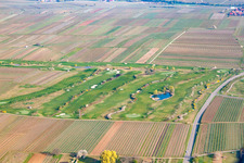 German Wine Route Golf Club in Dackenheim in the state Rhineland-Palatinate, Germany from above