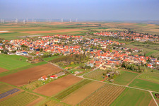 View of the town from the southeast in Ober-Flörsheim in the state Rhineland-Palatinate, Germany
