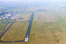 Airport Mainz-Finten (EDFZ) Runway 08 in the district Finthen in Mainz in the state Rhineland-Palatinate, Germany