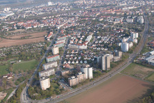 Oblique view of District Neuhausen in Worms in the state Rhineland-Palatinate, Germany