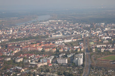 Aerial view of Worms in the state Rhineland-Palatinate, Germany