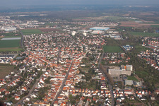 Aerial photograpy of District Horchheim in Worms in the state Rhineland-Palatinate, Germany