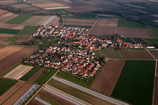 Aerial view of Kleinniedesheim in the state Rhineland-Palatinate, Germany