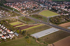 District Schauernheim in Dannstadt-Schauernheim in the state Rhineland-Palatinate, Germany from above