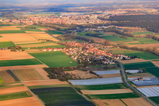 Village view from the west in Herxheimweyher in the state Rhineland-Palatinate, Germany
