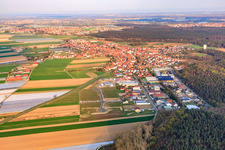Aerial view of Village view from the west in Hatzenbühl in the state Rhineland-Palatinate, Germany