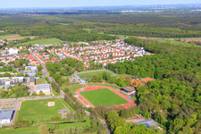Bienwald Stadium from the west in Kandel in the state Rhineland-Palatinate, Germany