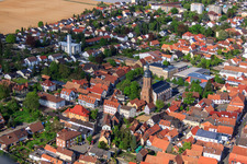 Landauer Straße and Market Square in Kandel in the state Rhineland-Palatinate, Germany