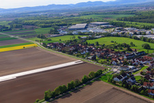 Aerial view of Village view from the southeast in the district Minderslachen in Kandel in the state Rhineland-Palatinate, Germany