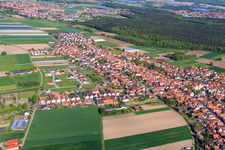 Drone recording of New development area in Tabakfeld in Hatzenbühl in the state Rhineland-Palatinate, Germany
