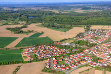 Oblique view of Village view from the west in Leimersheim in the state Rhineland-Palatinate, Germany