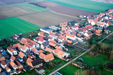 Oblique view of Saarstrasse from the southwest in Kandel in the state Rhineland-Palatinate, Germany