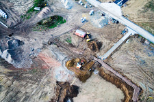 Aerial photograpy of New development area Am Höhenweg in Kandel in the state Rhineland-Palatinate, Germany