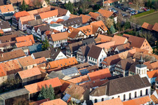 Aerial photograpy of From the southwest in the district Hayna in Herxheim bei Landau in the state Rhineland-Palatinate, Germany