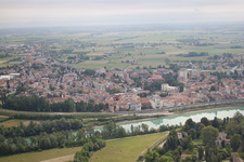 Aerial photograpy of Latisana in the state Friuli Venezia Giulia, Italy
