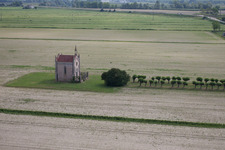 Alley to the chapel near Cesarolo in Cesarolo in Veneto, Italy