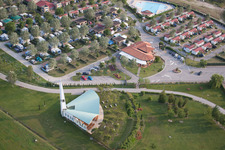 Drone image of Caorle in the state Metropolitanstadt Venedig, Italy
