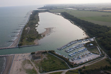 Aerial view of Marieclea Club in Eraclea Mare in the state Veneto, Italy