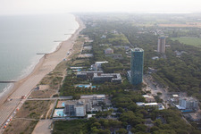 Drone recording of Lido di Jesolo in the state Metropolitanstadt Venedig, Italy