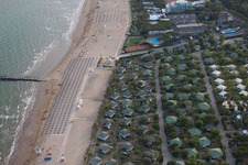 Drone image of Lido di Jesolo in the state Metropolitanstadt Venedig, Italy