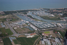 Jesolo in the state Metropolitanstadt Venedig, Italy from the drone perspective