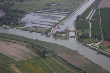 Jesolo in the state Metropolitanstadt Venedig, Italy from a drone