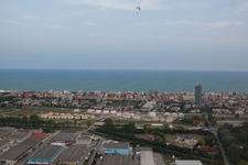 Lido di Jesolo in the state Metropolitanstadt Venedig, Italy from the plane