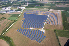 Oblique view of Pescincanna in the state Friuli Venezia Giulia, Italy