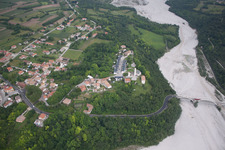 Aerial view of Calle in the state Friuli Venezia Giulia, Italy