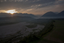TagliamentO in Solimbergo in the state Friuli Venezia Giulia, Italy from above