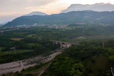 Aerial photograpy of Orgnese in the state Friuli Venezia Giulia, Italy
