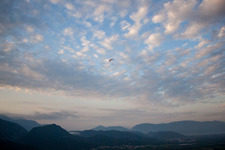Maniago in the state Pordenone, Italy from above