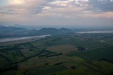 Oblique view of Orgnese in the state Friuli Venezia Giulia, Italy