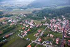 Aerial view of Solimbergo in the state Friuli Venezia Giulia, Italy