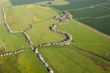 Drone recording of Monkton in the state England, Great Britain