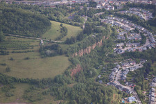 Ottange in the state Moselle, France seen from above