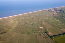 Aerial view of Great Stonar in the state England, Great Britain