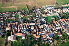 Aerial photograpy of Village view in the district Duttweiler in Neustadt an der Weinstraße in the state Rhineland-Palatinate, Germany