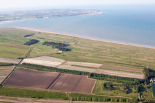 Great Stonar in the state England, Great Britain from the plane