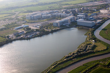 Drone recording of Great Stonar in the state England, Great Britain